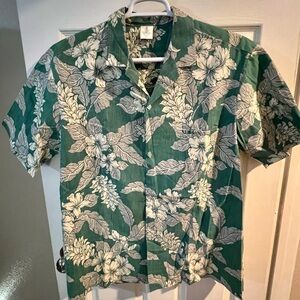 Green Floral XL Men's Royal Creations Hawaii Aloha Shirt